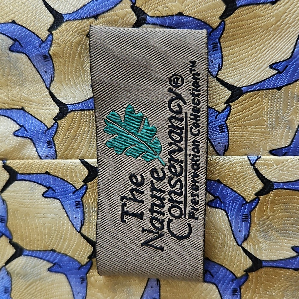 Hpthe Nature Conservancy Silver Tip Shark Vintage Silk Tie View 4